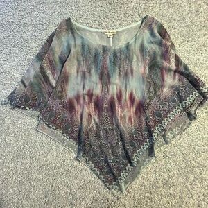 Bohemian Multicolor Poncho Top